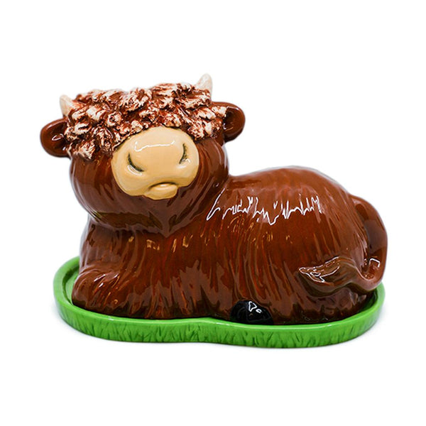 HIGHLAND COW BUTTER DISH