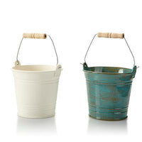 BUCKET W/METAL & WOOD HANDLE