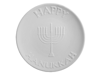 Happy Hanukkah PLATE round