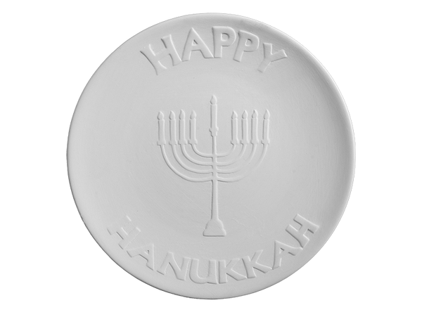 Happy Hanukkah PLATE round